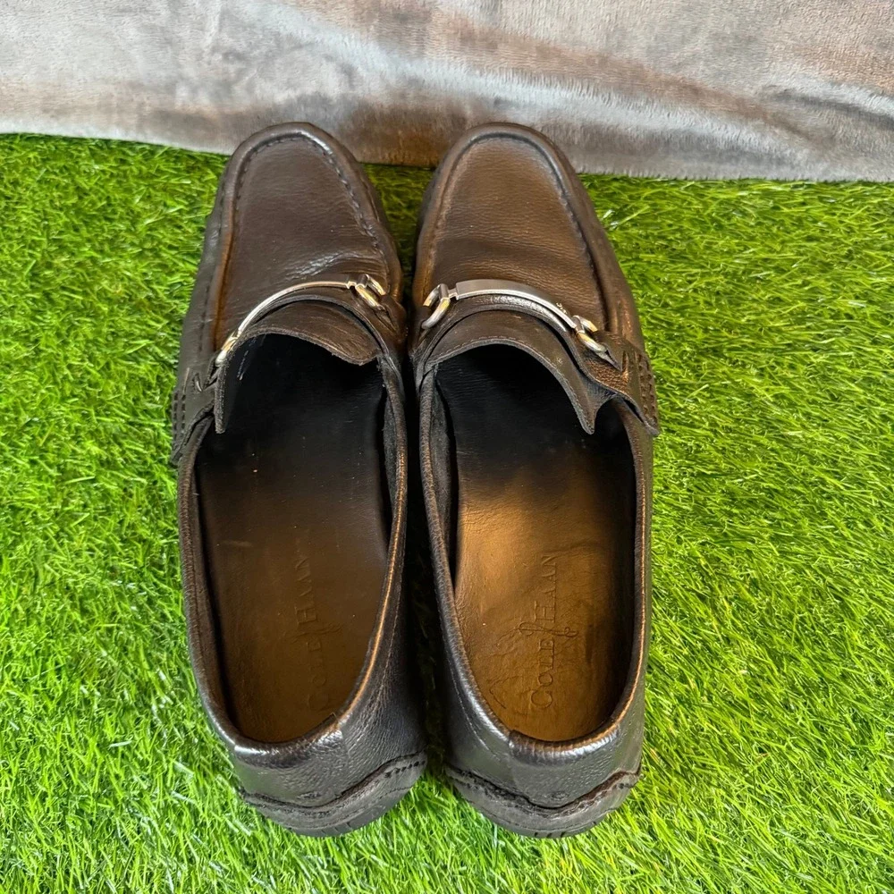 Cole Haan‎ Mens Grant Bit Black Pebbled Leather Driving Loafers C11835 Size 11M